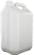 5L jerrycan in white HDPE,  B40 bottle neck