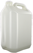 5L jerrycan in white HDPE, B40 bottle neck