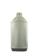 Rectangular bottle,  SK38 bottle neck, in metal grey HDPE