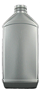 1000 ml rectangular bottle, with level line, SK38 bottle neck in metal grey HDPE