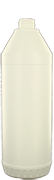 1100 ml cilindrische fles, hals G102, uit witte HDPE